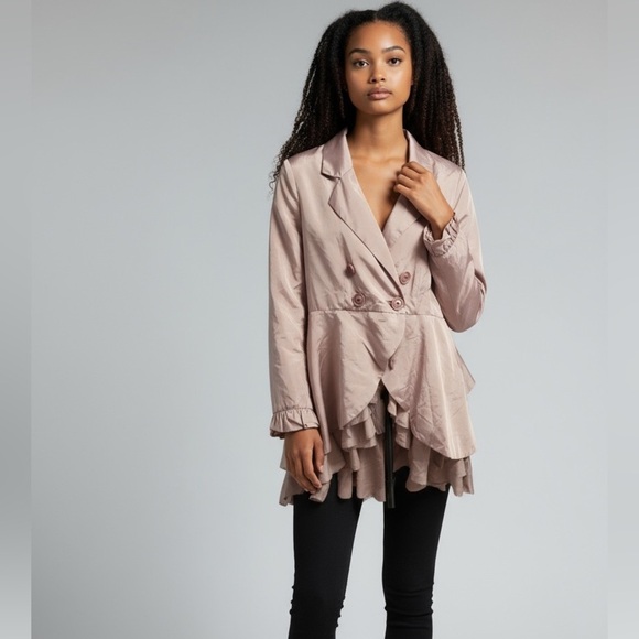 Vintage Moschino Light Pink Ruffled Blazer